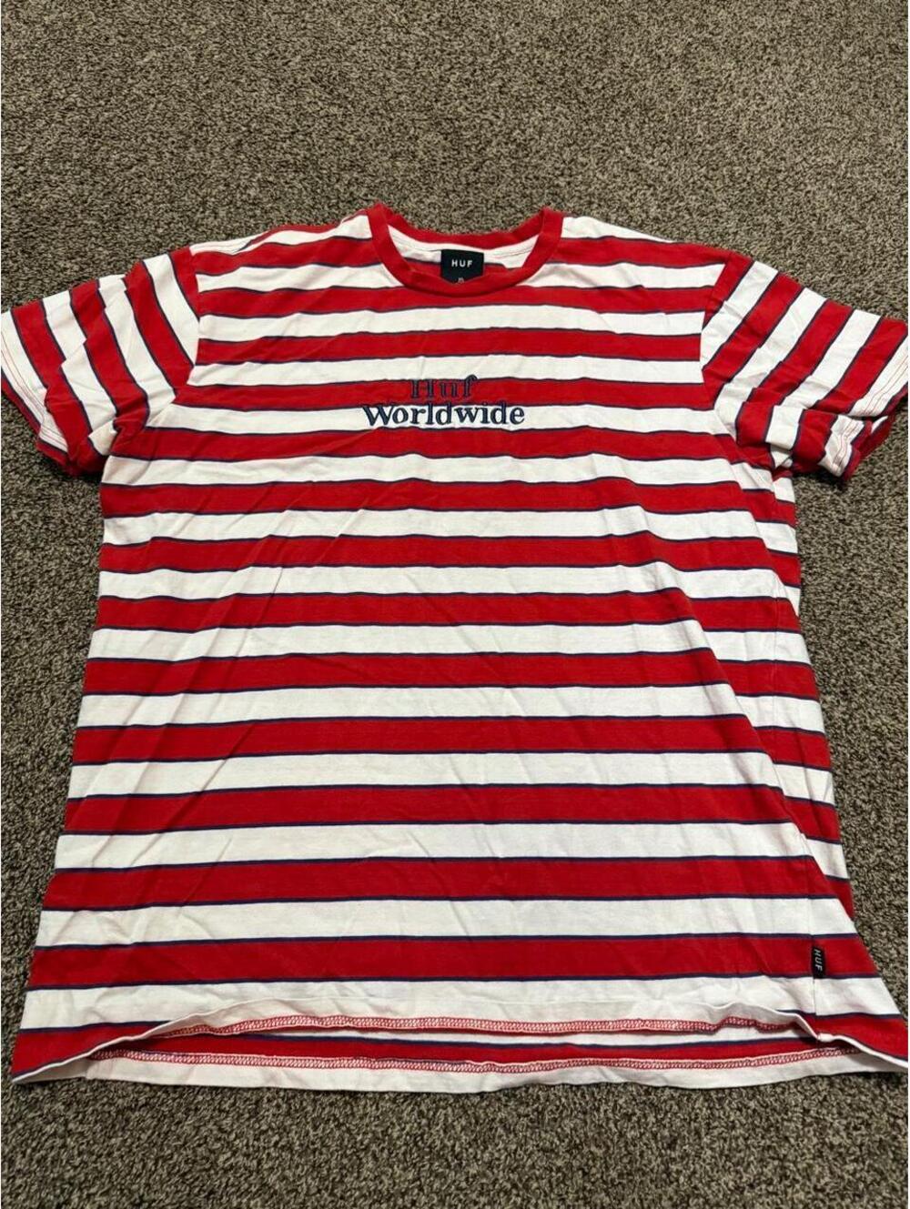 HUF Men's Multi and Red Tshirt